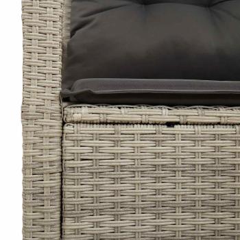 2-Sitzer Garten Sofa mit Stauraum und Kissen Grau Poly Rattan