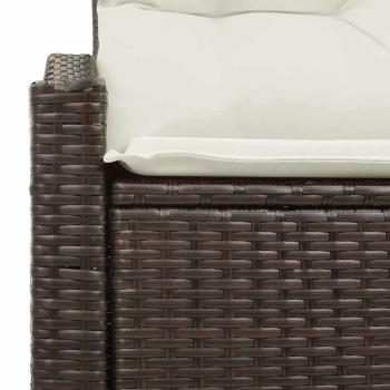 2-Sitzer Garten Sofa mit Kissen Braun Poly Rattan