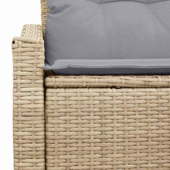 2-Sitzer Garten Sofa mit Stauraum und Kissen Beige Poly-Rattan