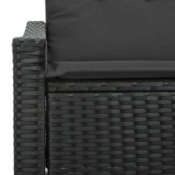 2-Sitzer Gartensofa mit Stauraum & Kissen Schwarz Poly Rattan