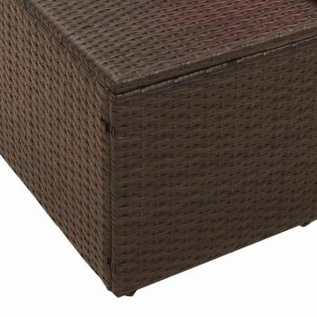 2-Sitzer Gartensofa mit Stauraum & Kissen Braun Poly Rattan