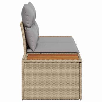 2-Sitzer Gartensofa mit Kissen Beige Poly Rattan