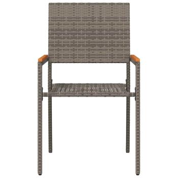 Stapelbare Gartenstühle mit Kissen 2er-Set Grau Poly Rattan