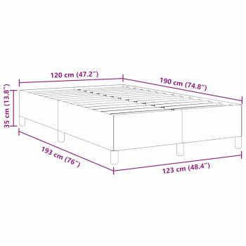 Bettgestell Creme 120x190 cm aus Cord-Stoff