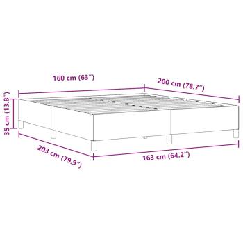 Bettgestell Hellgrau 160x200 cm Cordstoff
