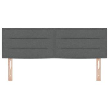 Kopfteil Linien Design Dunkelgrau 140 cm Stoff