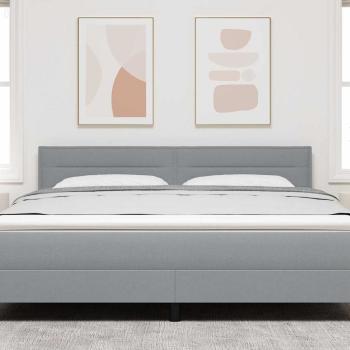 ARDEBO.de - Kopfteil mit Linien-Design Hellgrau 180 cm Stoff