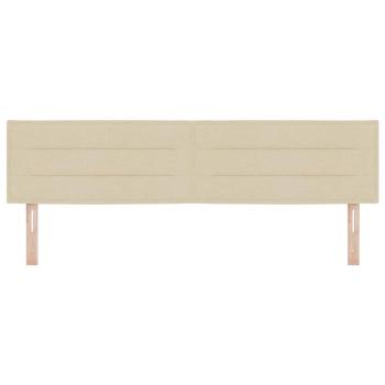 Kopfteil Linien Design Creme 180 cm Stoff