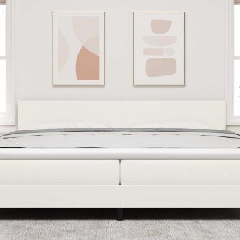 Kopfteil Schlichtes Design Creme 200 cm Cord-Stoff