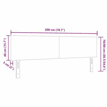 Kopfteil Schlichtes Design Creme 200 cm Cord-Stoff