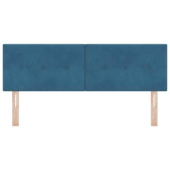 Kopfteil Mit Knopfheftung Dunkelblau 140 cm Samt