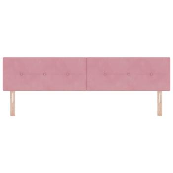 Kopfteil Mit Knöpfen Gepolstert Pink 200 cm Samt