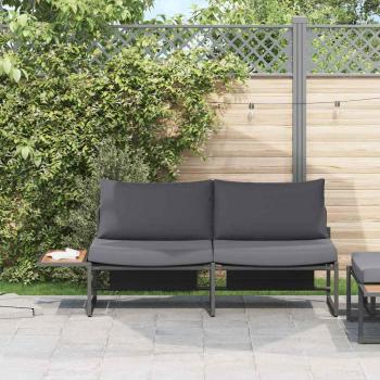 ARDEBO.de - 2-Sitzer Gartensofa mit anthrazitfarbenen Kissen
