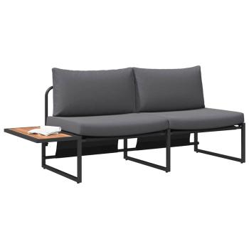 2-Sitzer Gartensofa mit anthrazitfarbenen Kissen