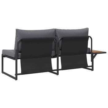 2-Sitzer Gartensofa mit anthrazitfarbenen Kissen