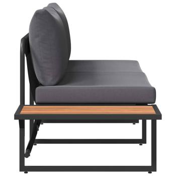 2-Sitzer Gartensofa mit anthrazitfarbenen Kissen