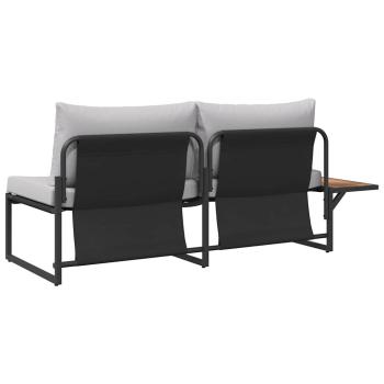 2-Sitzer Gartensofa mit hellgrauen Kissen