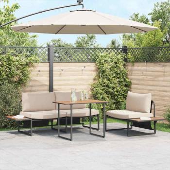 ARDEBO.de - Gartentisch Braun 100x55x70 cm DPC und Stahl