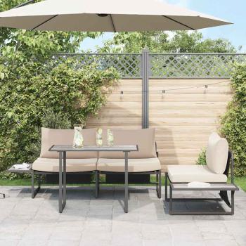 Gartentisch Grau 100x55x70 cm DPC und Stahl