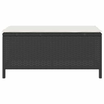 3-teiliges Garten-Essset mit Kissen Schwarz Poly Rattan Akazie