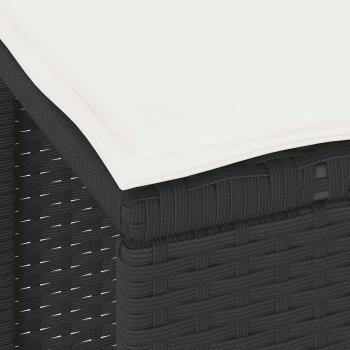 3-teiliges Garten-Essset mit Kissen Schwarz Poly Rattan Akazie