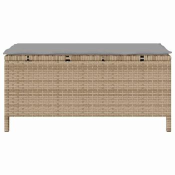 3-teiliges Garten-Esszimmer-Set mit Kissen Beige Poly Rattan Akazie