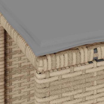 3-teiliges Garten-Esszimmer-Set mit Kissen Beige Poly Rattan Akazie