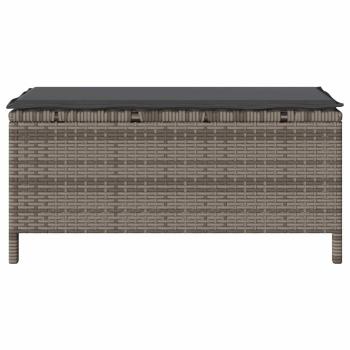 3-teiliges Garten-Esstischset mit Kissen Grau Poly-Rattan Akazie