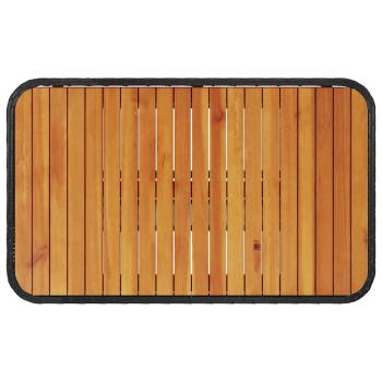 3-teiliges Garten-Esszimmer-Set mit Kissen Schwarz Poly Rattan Akazie