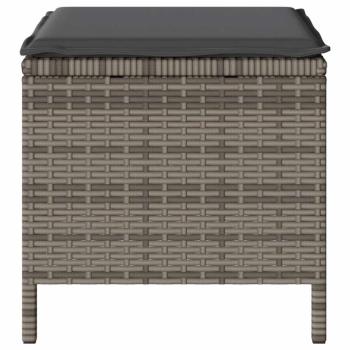 3-teilige Garten-Essgruppe mit Kissen Grau Poly Rattan Akazie