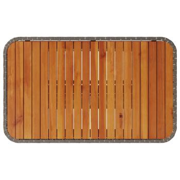 3-teilige Garten-Essgruppe mit Kissen Grau Poly Rattan Akazie