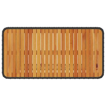 4-teiliges Garten-Esszimmer-Set mit Kissen Schwarz Poly-Rattan Akazie