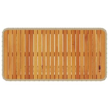 4-teiliges Garten-Esszimmer-Set mit Kissen Beige Poly Rattan Akazie