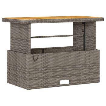 4-teiliges Garten-Dining-Set mit Kissen Grau Poly-Rattan Akazie