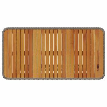 4-teiliges Garten-Dining-Set mit Kissen Grau Poly-Rattan Akazie