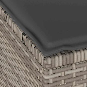 4-teiliges Garten-Dining-Set mit Kissen Grau Poly-Rattan Akazie