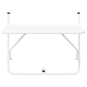 Klapptisch Balkon Weiß 60x40 cm Stahl