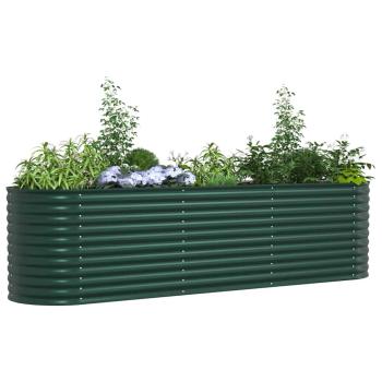 Hochbeet für den Garten Grün 320x80x81 cm aus verzinktem Stahl