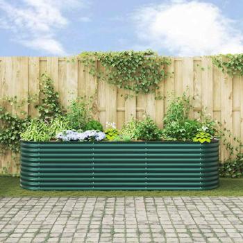 Hochbeet für den Garten Grün 320x80x81 cm aus verzinktem Stahl
