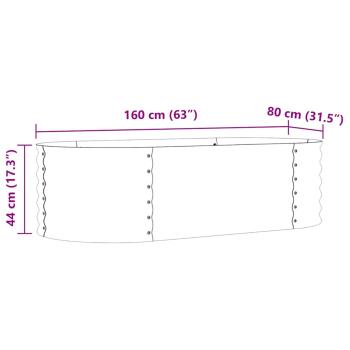Hochbeet Garten Grün 160x80x44 cm, aus galvanisiertem Stahl