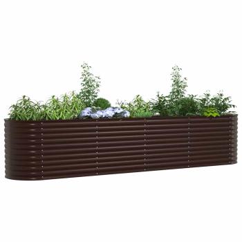 Garten Hochbeet Braun 400x80x81 cm aus verzinktem Stahl