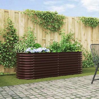 ARDEBO.de - Hochbeet für den Garten Braun 240x80x81 cm aus galvanisiertem Stahl