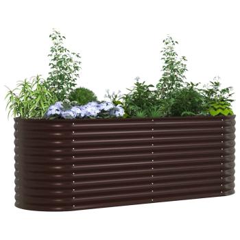 Hochbeet für den Garten Braun 240x80x81 cm aus galvanisiertem Stahl