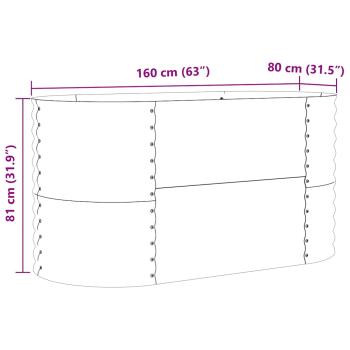 Garten Hochbeet Braun 160x80x81 cm aus verzinktem Stahl
