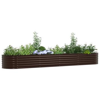 Garten Hochbeet Braun 400x80x44 cm aus verzinktem Stahl