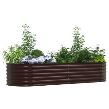 Garten Hochbeet Braun 240x80x44 cm aus verzinktem Stahl
