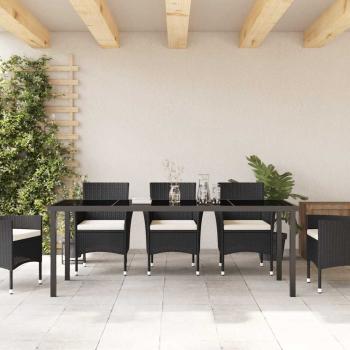 Gartentisch Schwarz 200x80x73 cm Sicherheitsglas