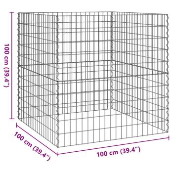 Gartenkomposter 100x100x100 cm aus verzinktem Stahl Quadrat