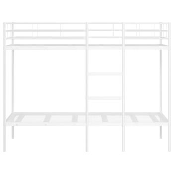 Etagenbett ohne Matratze Weiß 90x190 cm Stahl