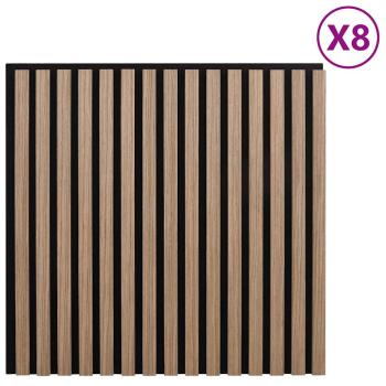 Akustik Wandpaneele 8 Stk. Lamellen 60,5x60 cm Eichenfurnier